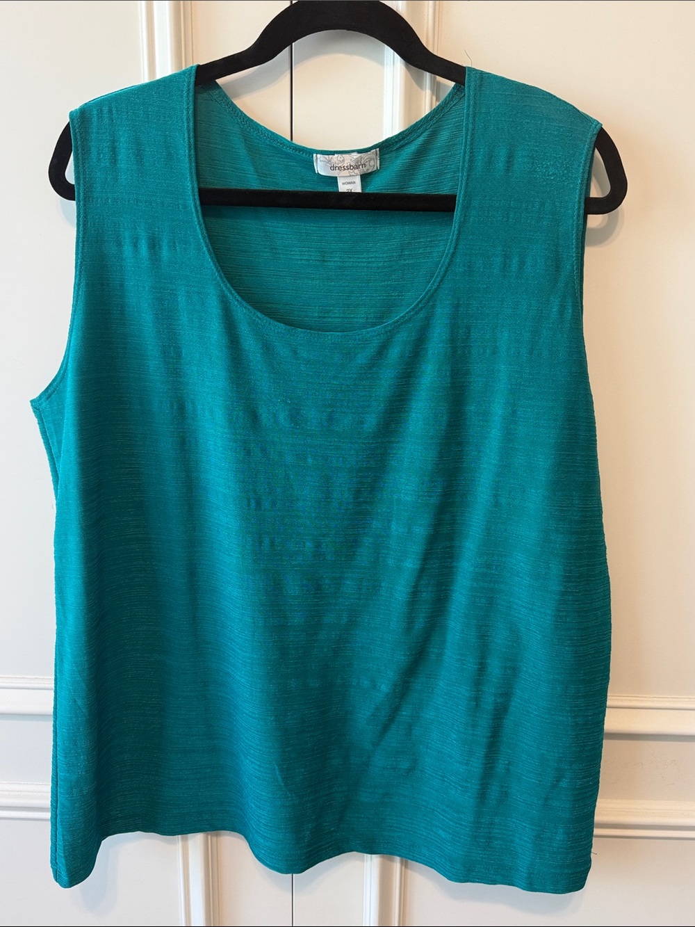 dressbarn Teal Knit Scoop Neck Tank
